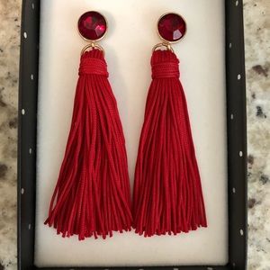 BaubleBar Red Tassel Earrings